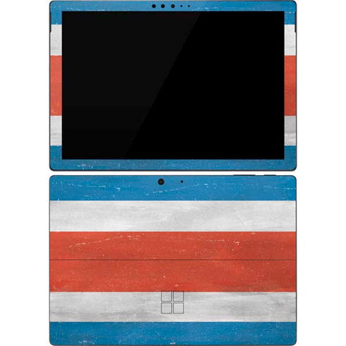 Costa Rican Flag Distressed Surface Pro 7 Skin